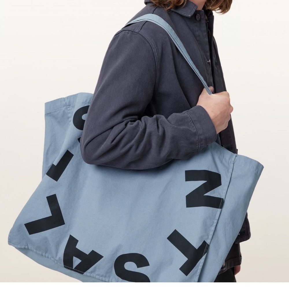 AllSaints Blue Canvas Tote Bag